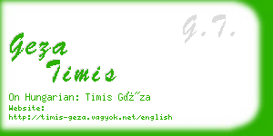 geza timis business card